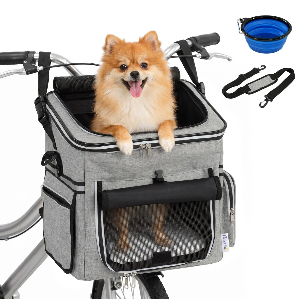 Cestino per Bicicletta per Cane ¨C Zephmum ¨C Grigio Chiaro