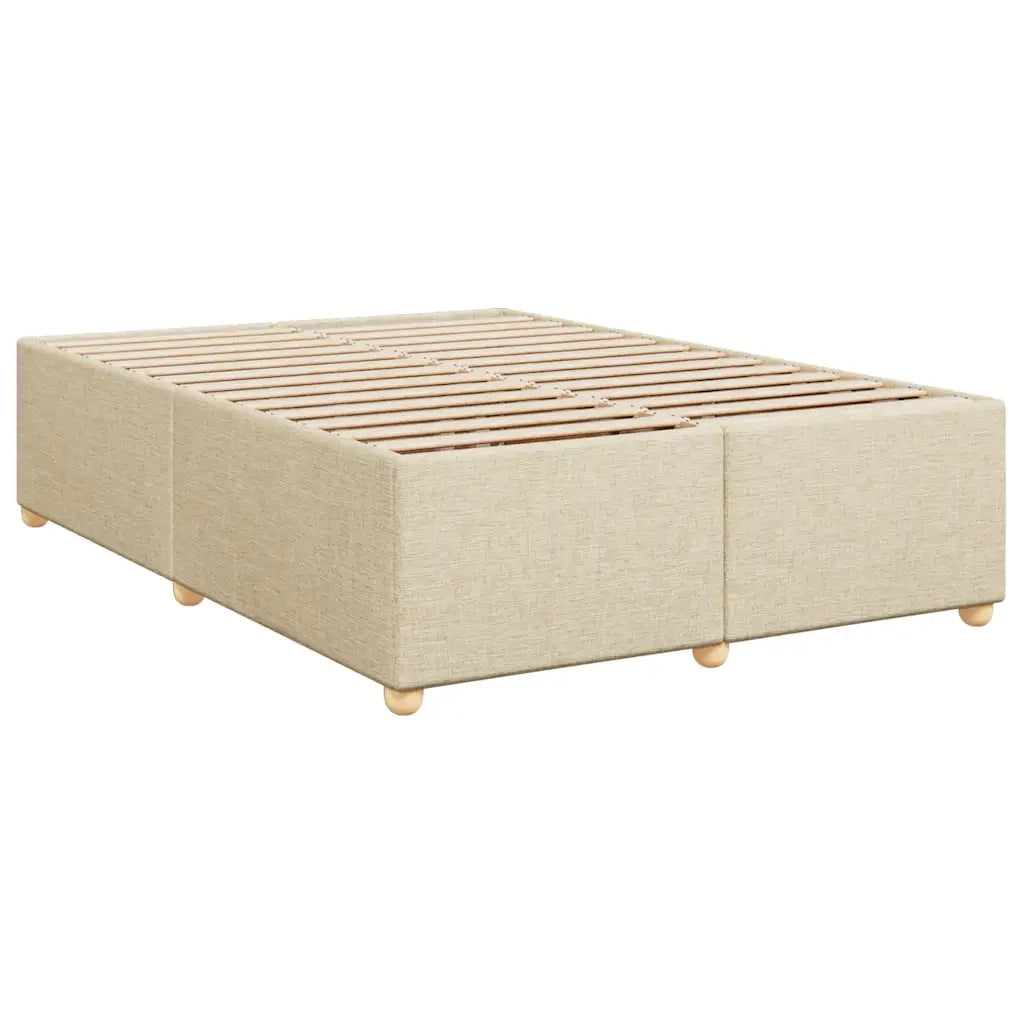 Giroletto a Molle con Materasso Crema 140x19 cm in Tessuto 3286694