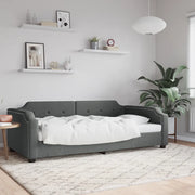 Letto da Giorno Grigio Scuro 100x190 cm in Tessuto