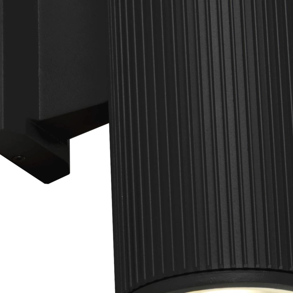 Applique Moderna Amburgo Alluminio Nero Vetro Trasparente 1 Luce E27