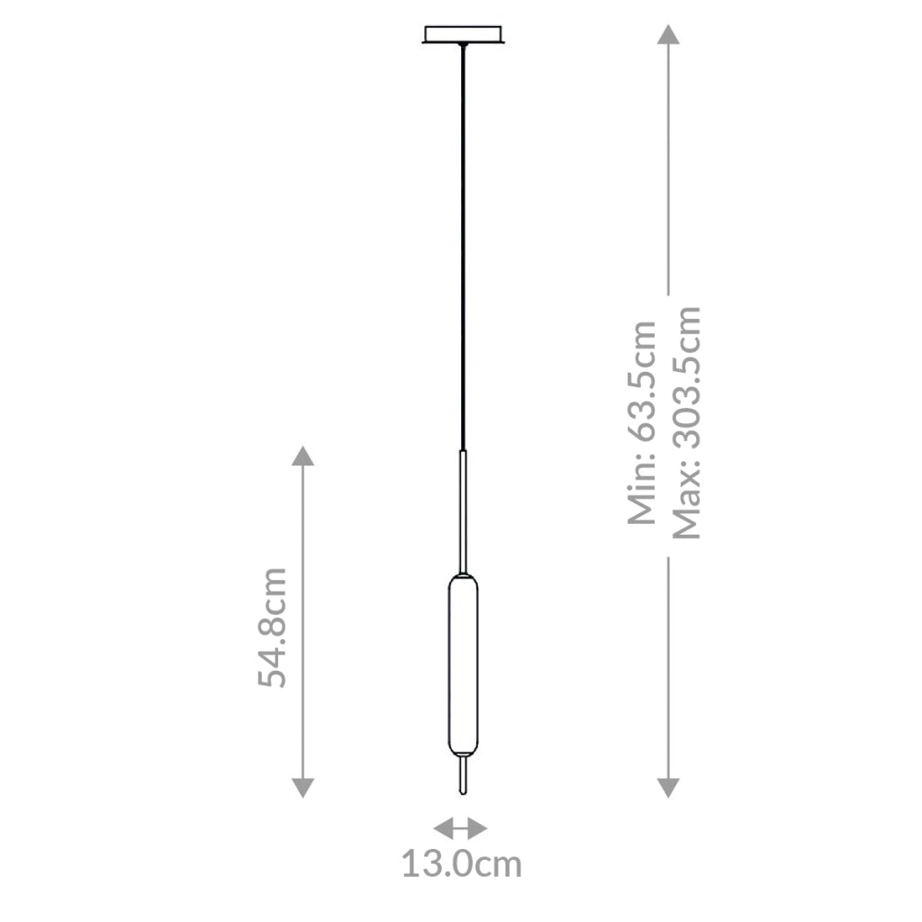 Lampada sospensione moderna nera ovale LED 10W Cumberland