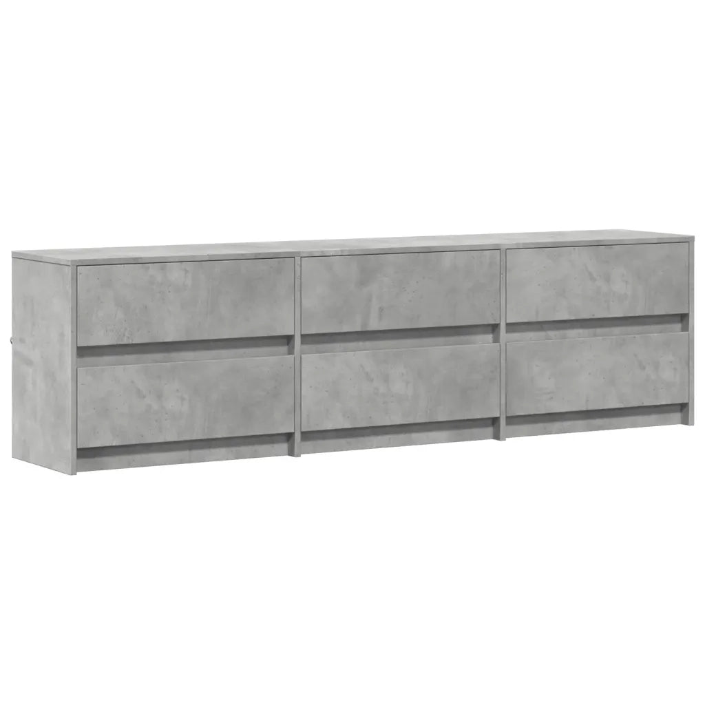 Mobile Porta TV con LED-Credenza per TV Grigio Cemento 180x34x50cm Truciolato 613676
