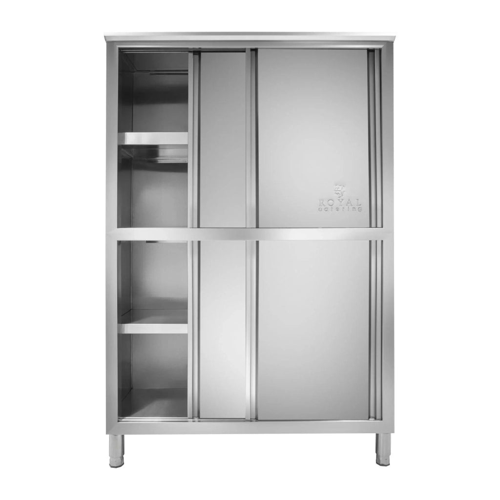 Mobile da cucina professionale in acciaio inox 4 ripiani 50 x 118 x 180 cm 3614123