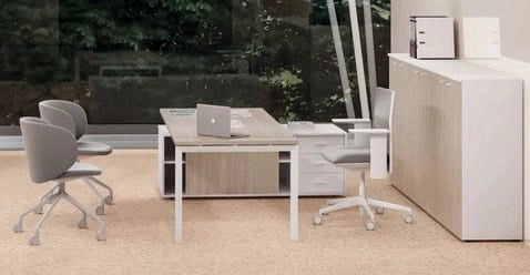 Composizione scrivanie da ufficio direzionale cm. 560/640/720/800x80x74h