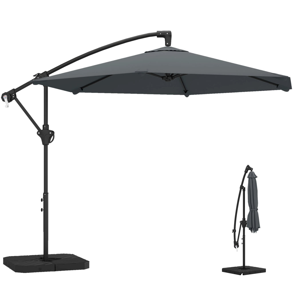 Ombrellone da Giardino ¨C zephmum ¨C Grigio Scuro ?300 cm