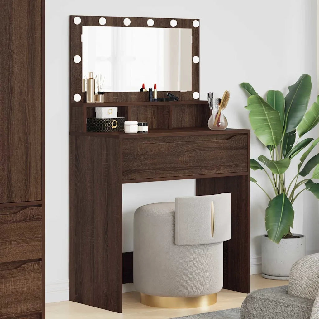 Toeletta | Tavoli da Trucco per Camera da Letto Rovere Marrone