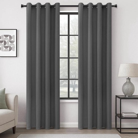 Gordini oscuranti "88 Gocce" – Termici – Set da 2 – Grigio scuro/Pasqua – 140x225 cm – Con Occhielli