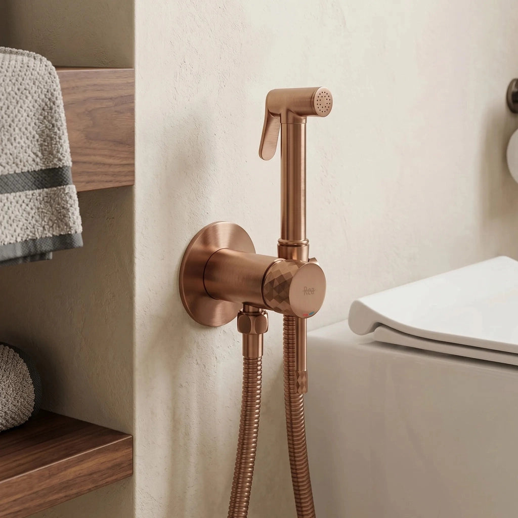 Rubinetto Bidet Rea Lungo Loop Diamond Brush Copper