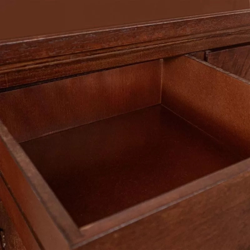 Madia credenza legno 4 porte 4 cassetti arte povera noce scuro 160x40x110 - Mobili 2G