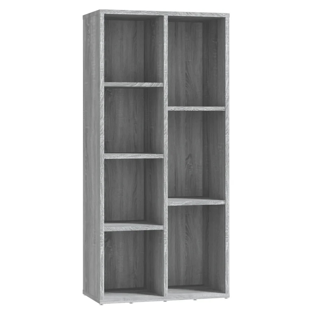 Elegante libreria dal design raffinato con ampio spazio contenitivo 50 x 25 x 106 cm realizzata in legno composito grigio 02_0048160
