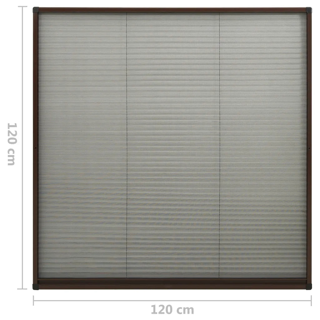 vidaXL Zanzariera Plissettata Finestre in Alluminio Marrone 120x120 cm