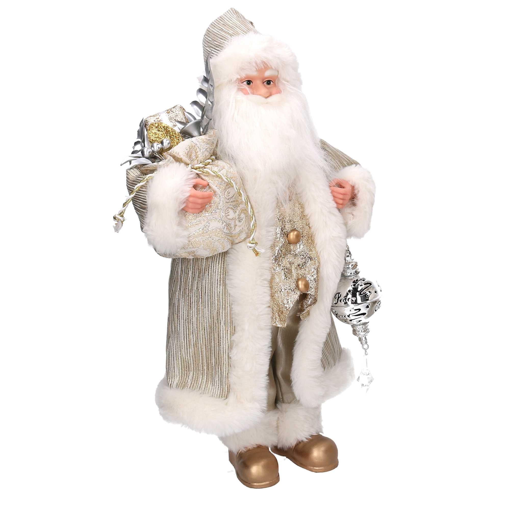 Babbo natale in tessuto oro cm xh45