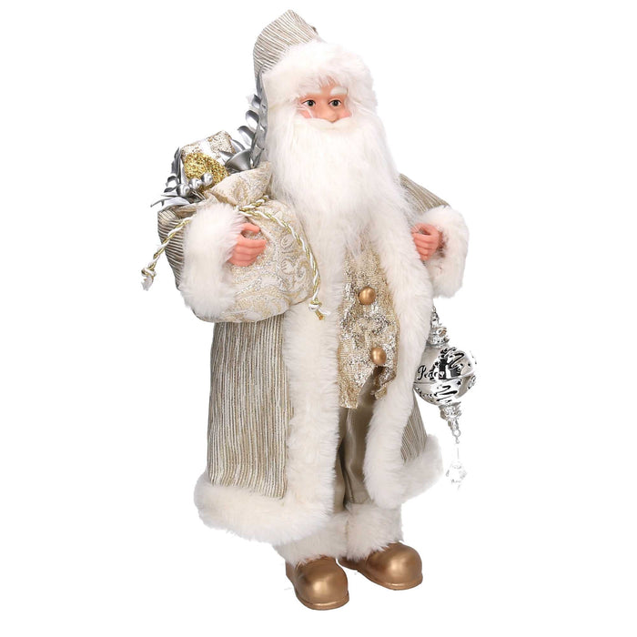 Babbo natale in tessuto oro cm xh45