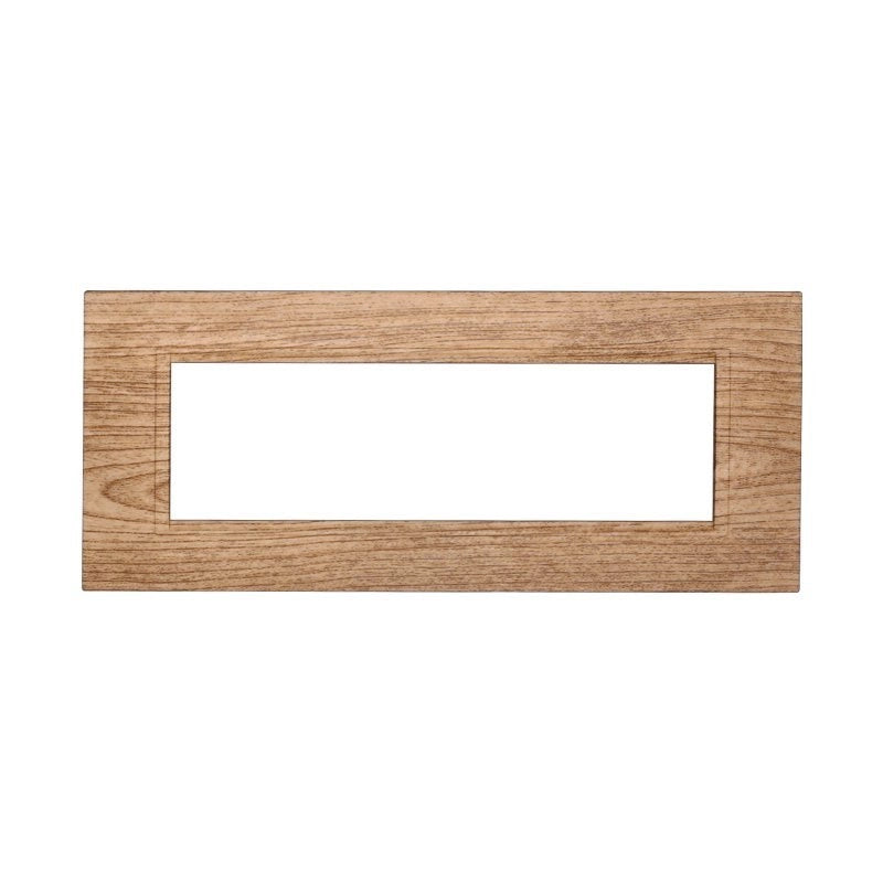 Placca Plastica Quadrata Serie Space 7P Colore Legno Chiaro Compatibile Con Bticino Living Light