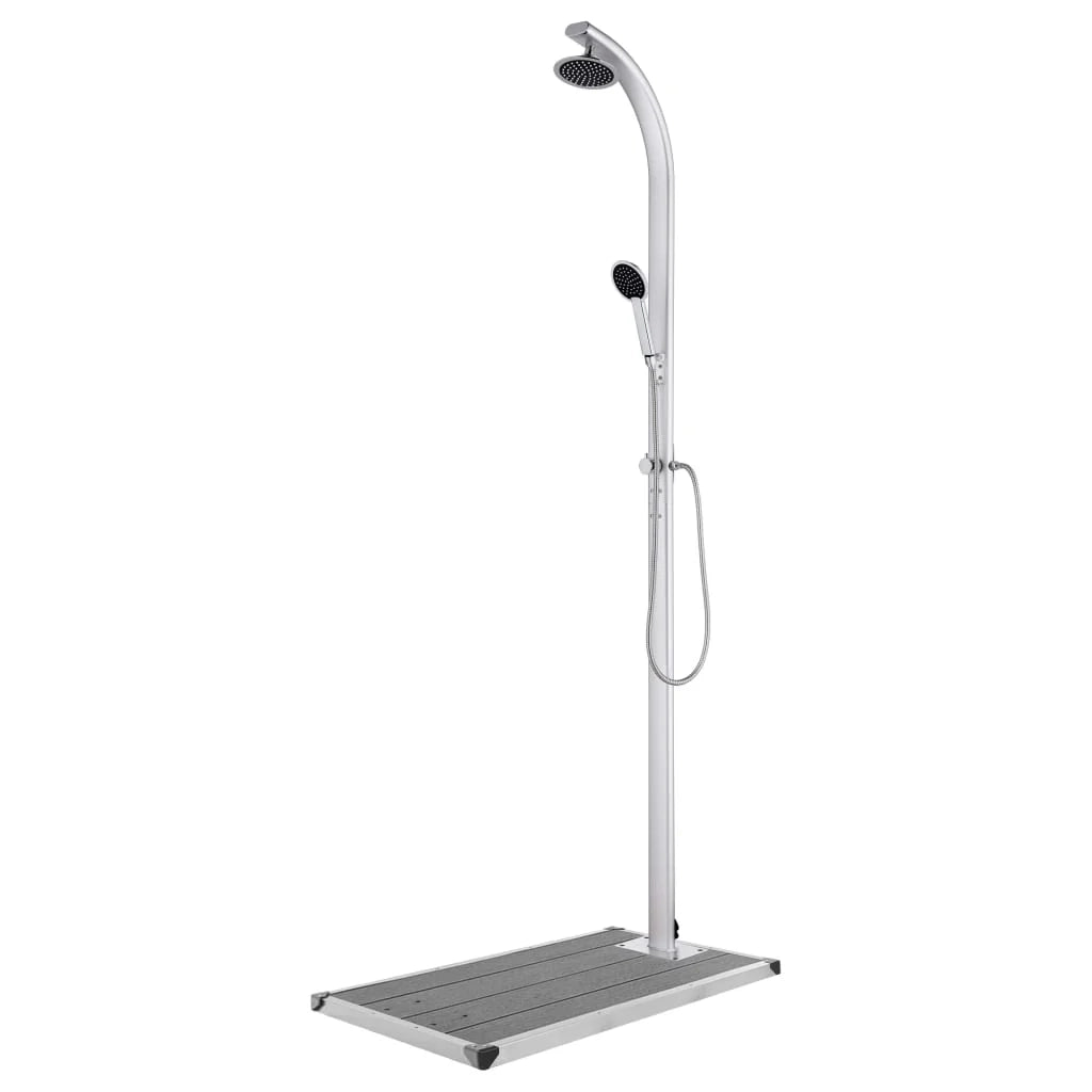 Doccia da giardino con base 220 cm grigio alluminio 02_0042043