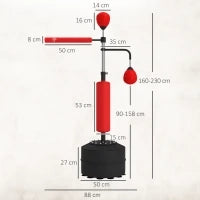Sacco da boxe autoportante 4 in 1 88 x 50 x 160-230 cm Rosso