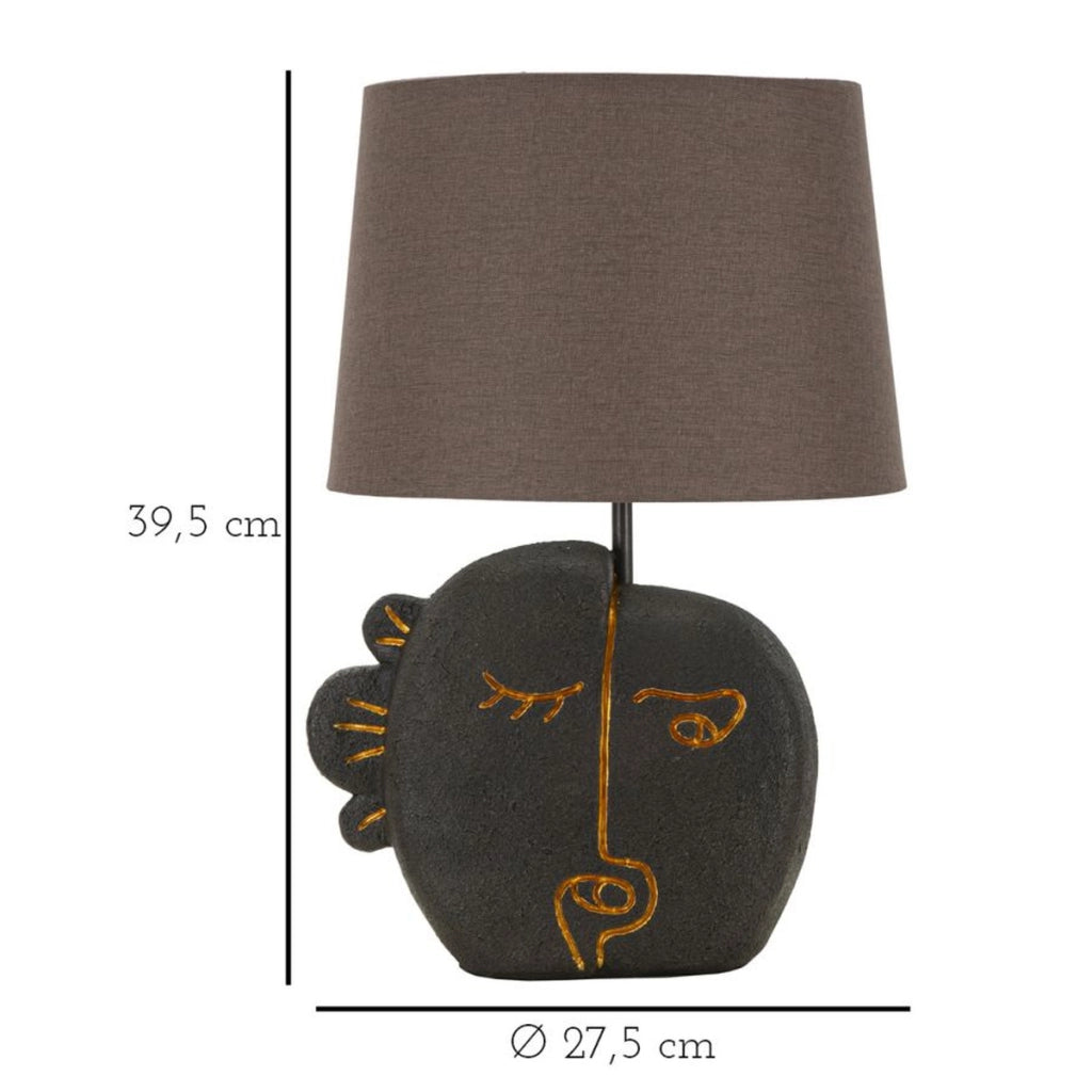 Lampada da Tavolo VKH163, Marrone, Poliresina, 27,5x27,5x39,5 cm