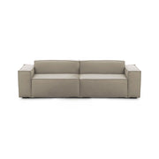 Divano fisso Argo, Divano componibile a 3 posti lineare, Made in Italy, SofÒ  moderno da soggiorno in tessuto, Cm 260x95h70, Tortora