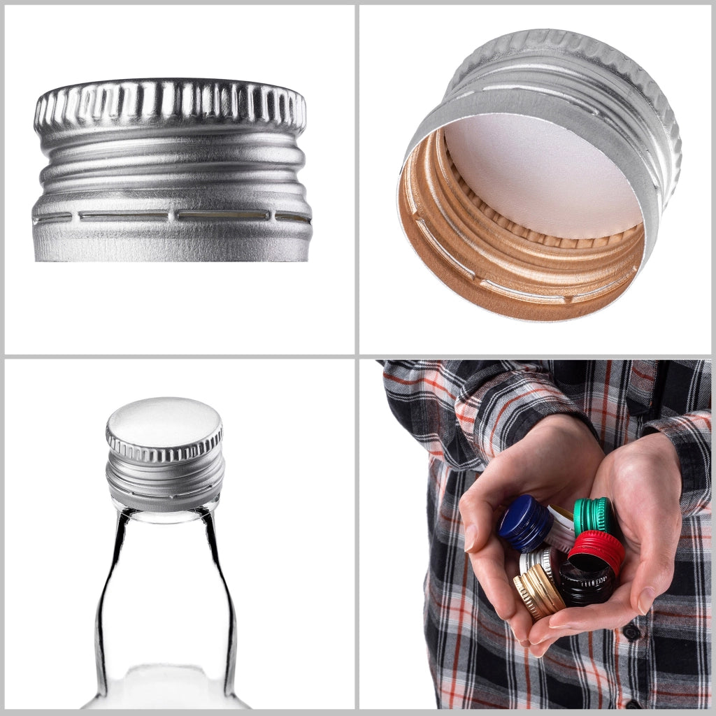 Tappi per bottiglie KADAX Fi28, tappi a vite, 10 pezzi, colore argento.