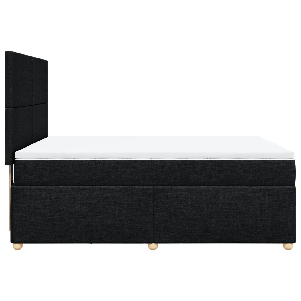 vidaXL Giroletto a Molle con Materasso Nero 160x200 cm in Tessuto