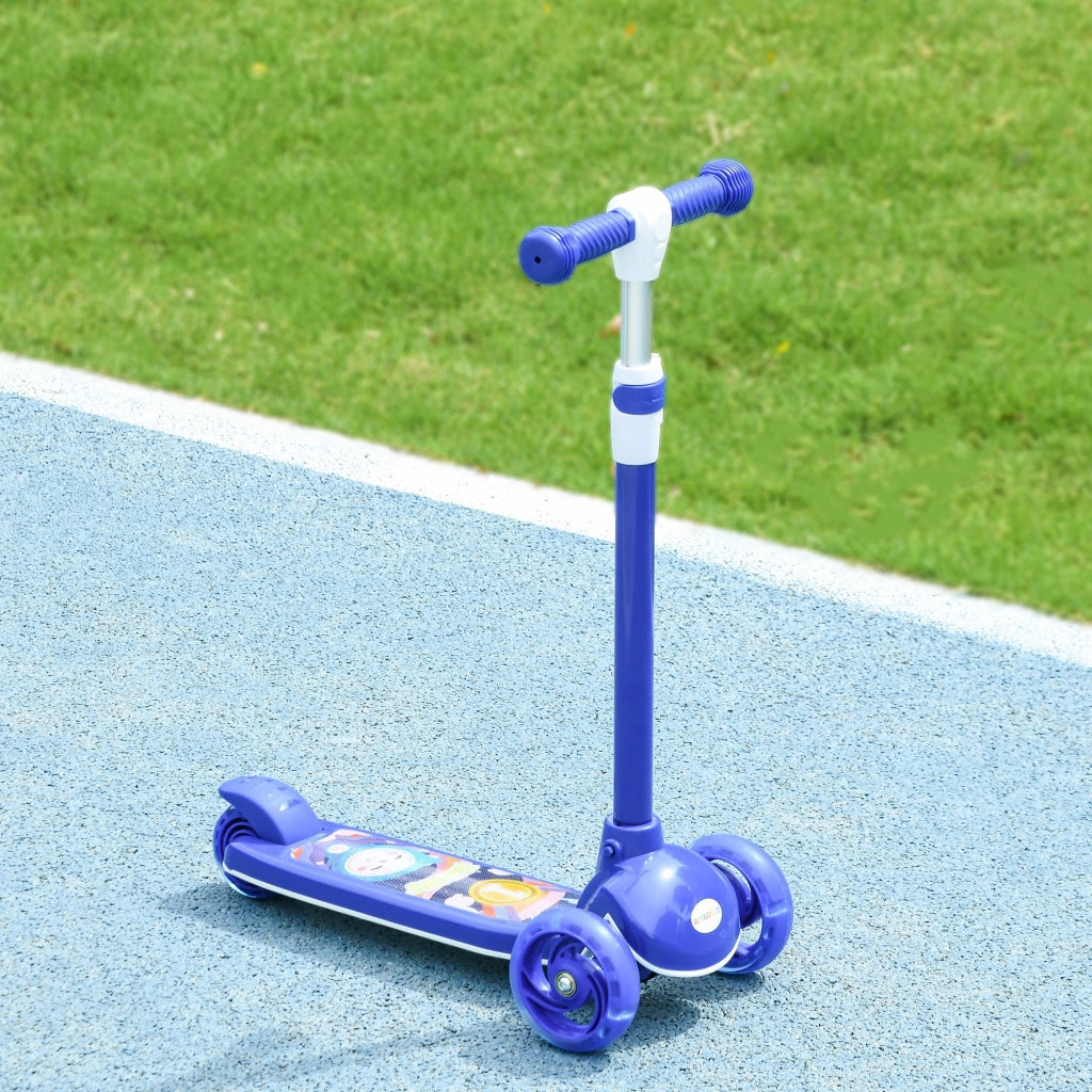 Trottinette Bambini 3 Ruote LED ¨C zephmum ¨C Regolabile, 2-6 Anni, Blu