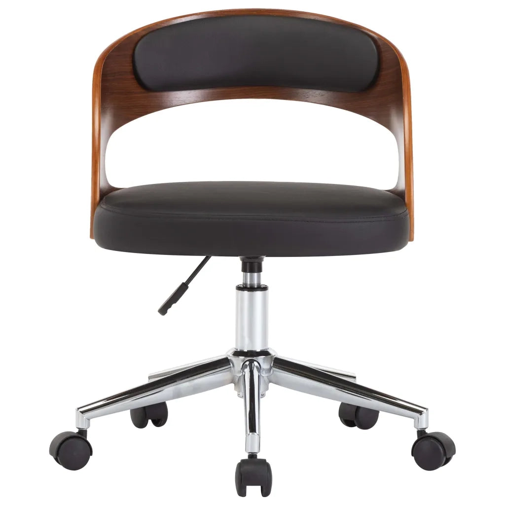 Sedie da Pranzo Girevoli 4pz Nere in Legno Curvato e Similpelle 3054909