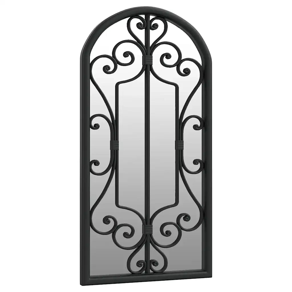 Specchio da Giardino-Specchio Decorativo-Specchio Esterno Nero 70x30 cm in Ferro per Uso Esterno 765571