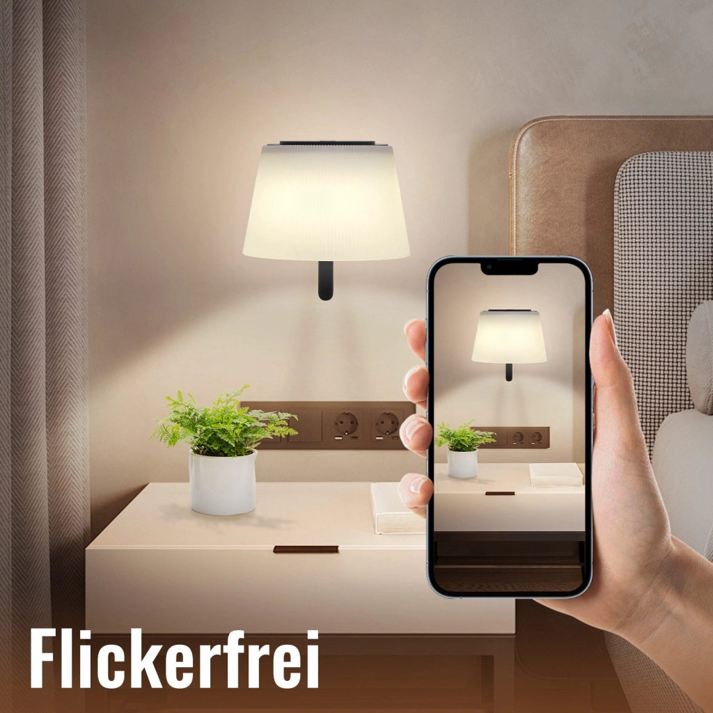 ZMH Applique da parete 2 luci da parete LED dimmerabili con interruttore faretti da parete wireless neri moderni