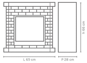 Camino Elettrico da Pavimento 66x65x28 cm Effetto Fiamma 1800W Vannini Bricchetto