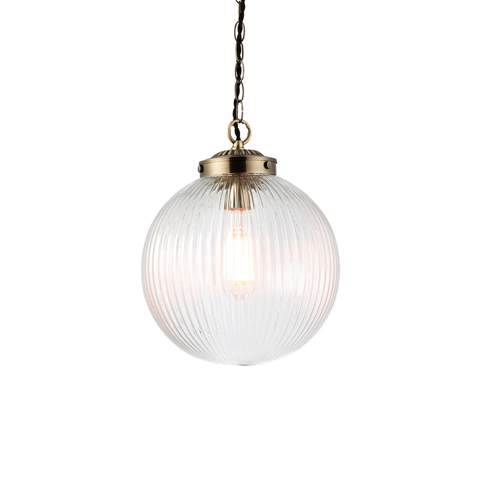 Lampada a sospensione vintage ottone globo Ø25 E27