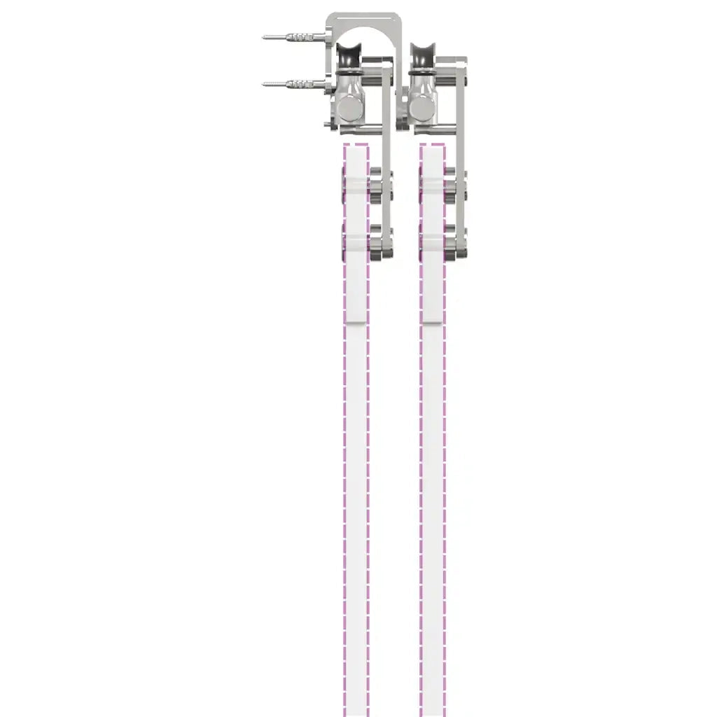 vidaXL Kit Binari Porta Scorrevole 366 cm Acciaio Inossidabile Argento