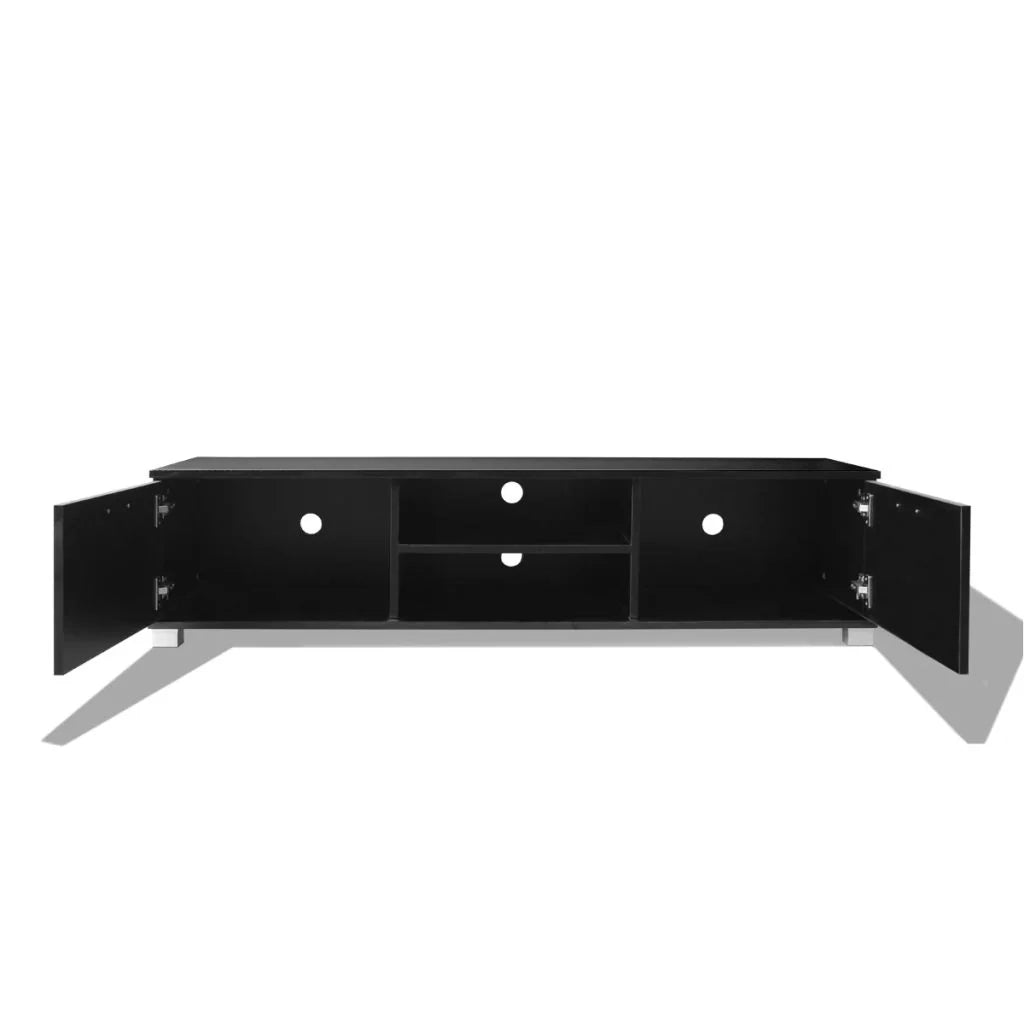 Mobile porta TV/credenza nero lucido design pratico 140 cm 2502219