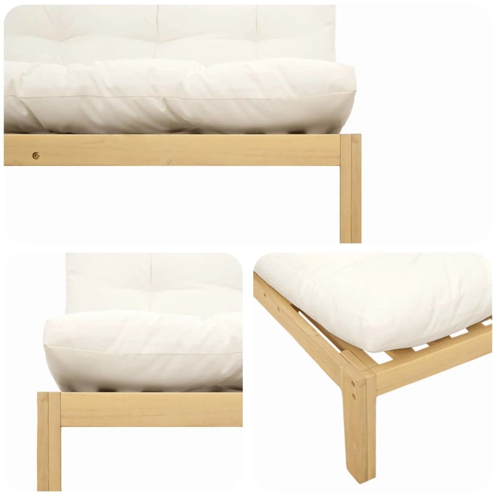 Salotto da Giardino-Divano componibile Centrale Acacia Chiaro e Bianco Crema 494100