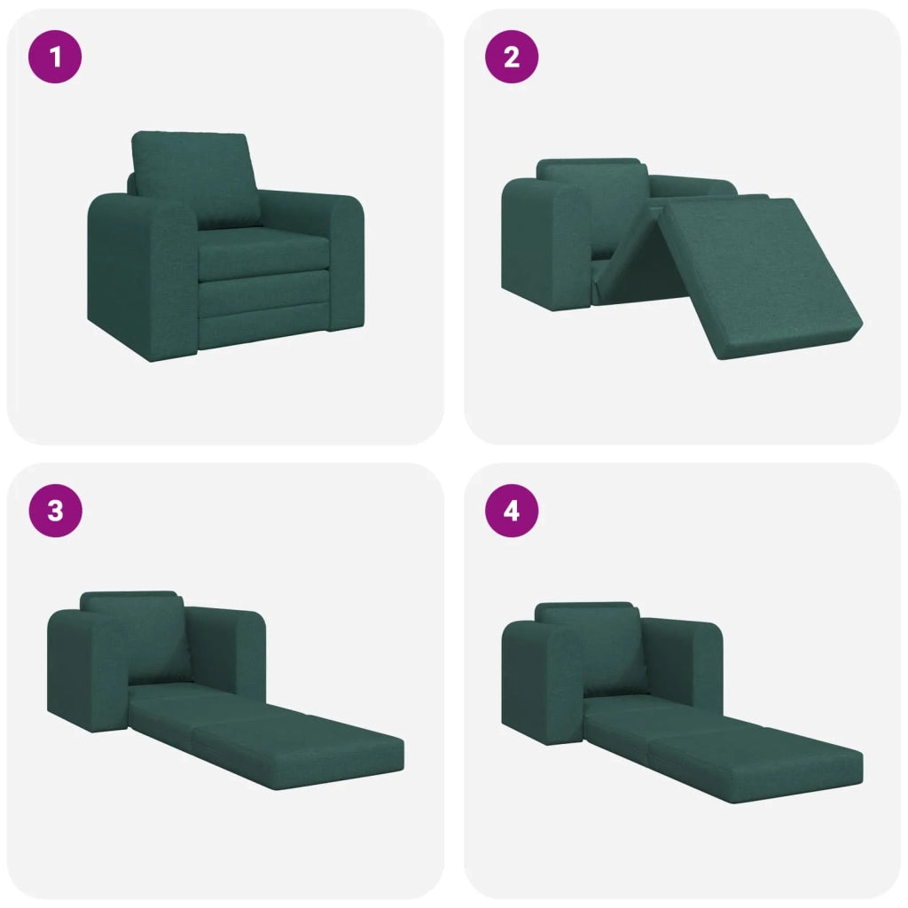 Divano letto | Sof¨¤ letto | Letto singolo Verde Scuro 98 x 71 x 83 cm Tessuto