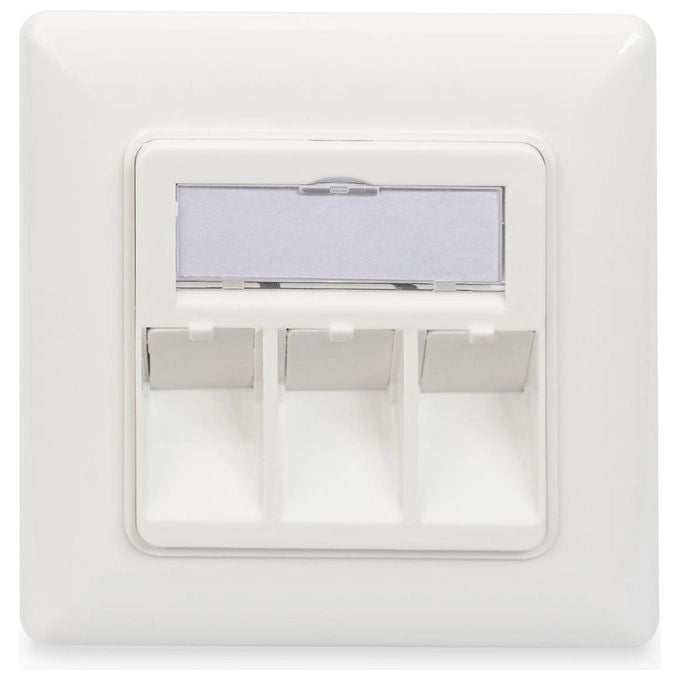 Digitus Scatola di derivazione vuota per modulo Keystone, telaio 80 x 80 mm + piastra centrale 50 x 50 mm