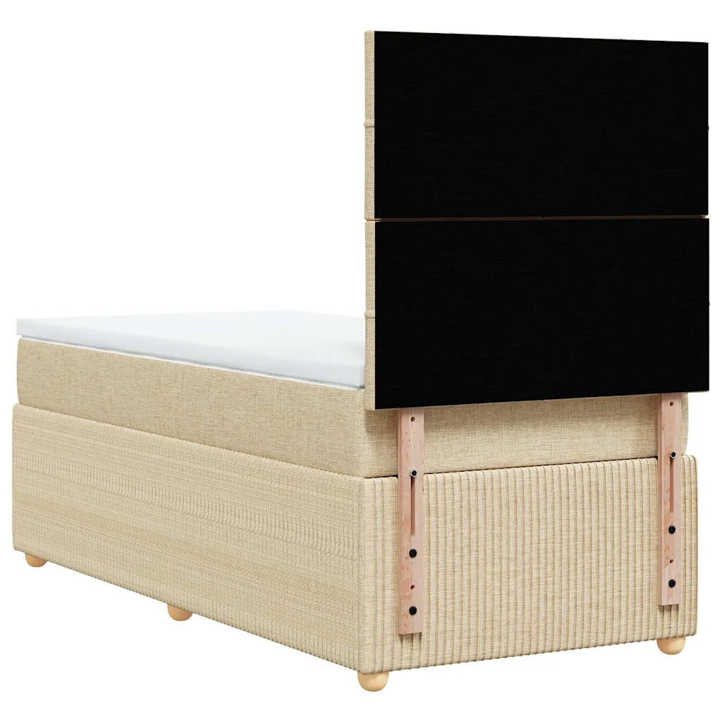 Giroletto a Molle con Materasso Crema 100x200 cm in Tessuto