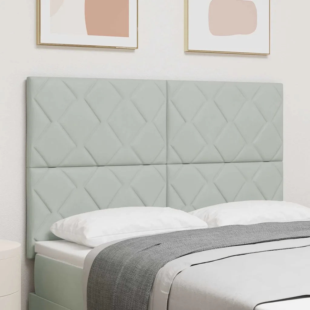 Testiera-Testata-Testiera Decorativa Grigio chiaro 144 cm Velluto 254692