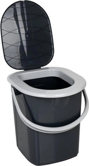 Toilet da campeggio portatile ecologico in plastica riciclata al 100%, 22 litri, peso massimo di carico 120 kg, colore ecologico antracite, misura unica