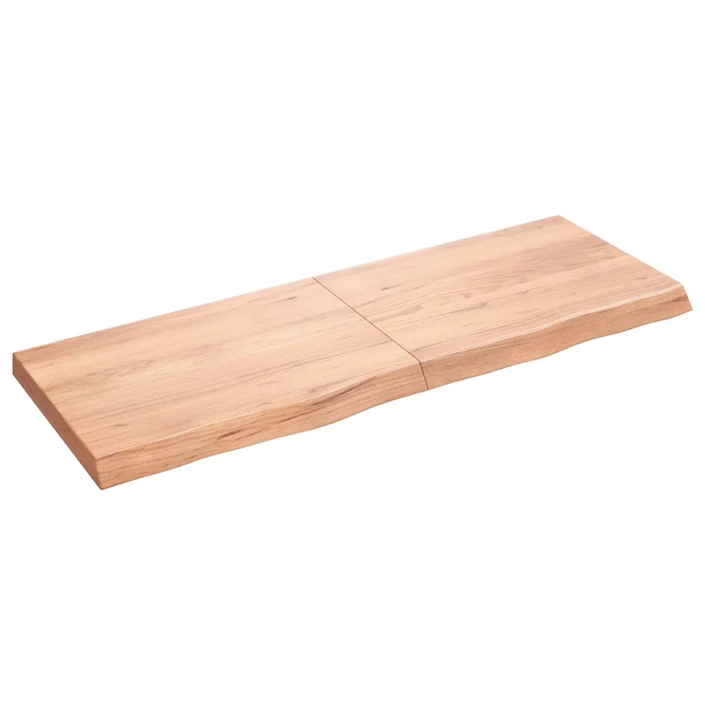 Piano Bagno Marrone 140x50x(2-6) cm Legno Massello Trattato 3156150