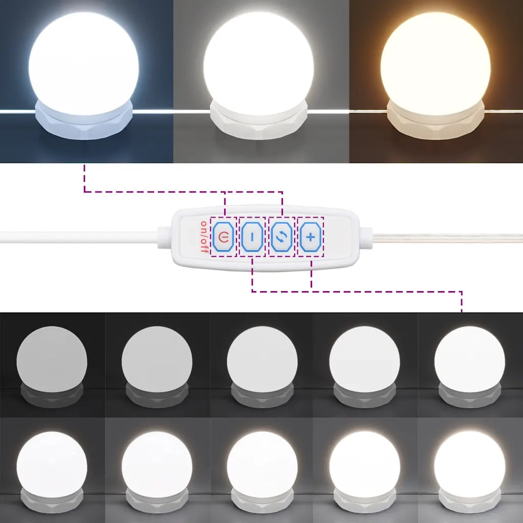 Mobile a Specchio con LED Grigio Sonoma 76x15x55 cm CFW2685618