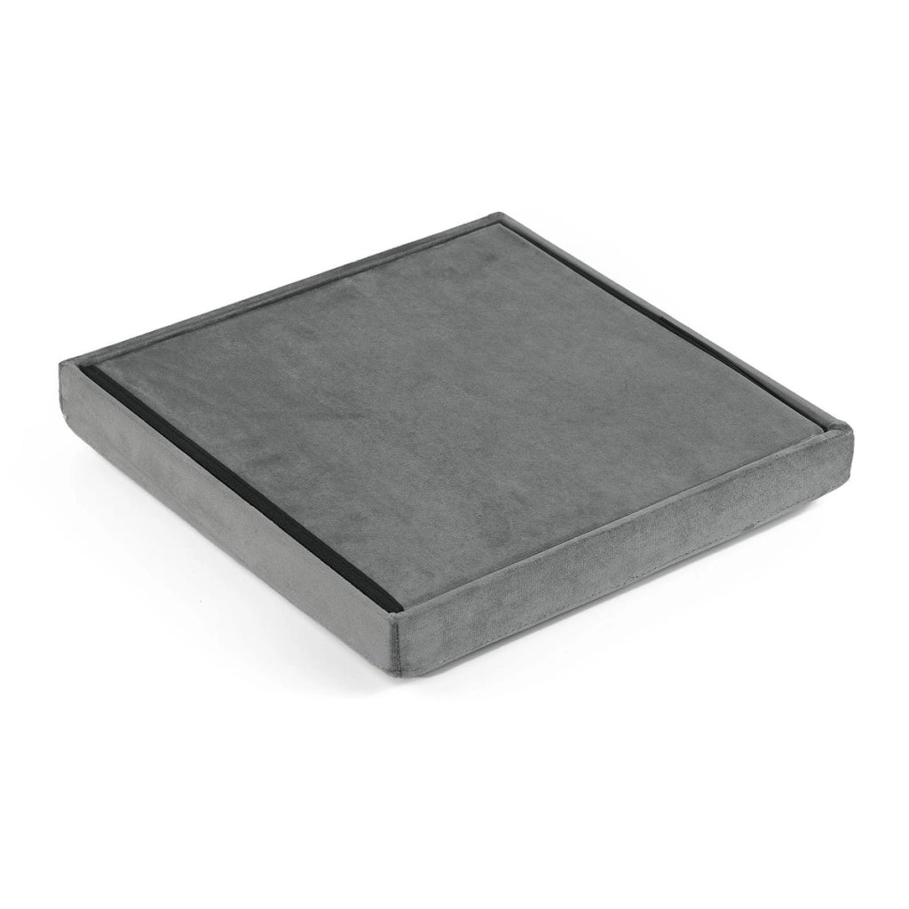 Pouf contenitore pieghevole Velvet in velluto grigio