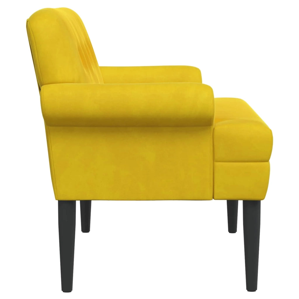 Loveseat con bottoni imbottiti Giallo 120 x 66 x 78 cm Velluto 42041835