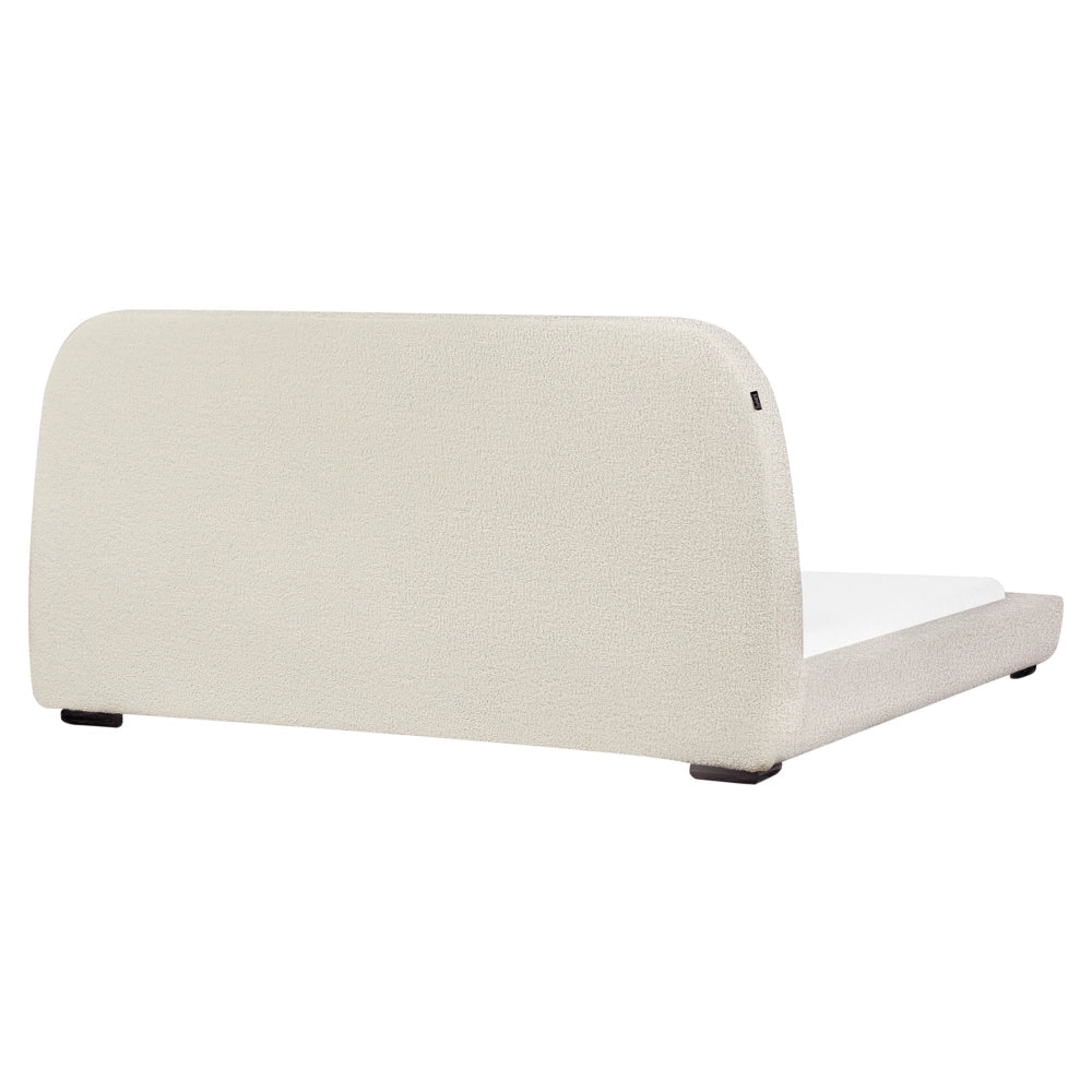Letto ad acqua Beige Poliestere Boucle Tessuto Imbottito 180 x 200 cm EU King Size Design Classico Tradizionale