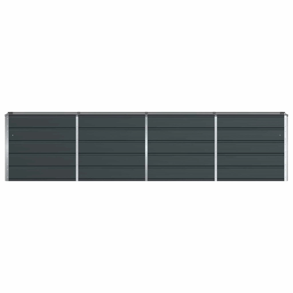 Moderna fioriera antracite 160 x 40 x 75 cm design elegante e robusto per uso esterno realizzata in acciaio antracite 02_0059224