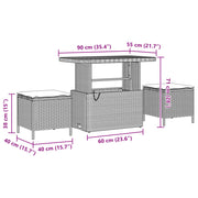 Set di Divano da Giardino vitaXL 12 Pezzi con Cuscini in Rattan Grigio e Acacia
