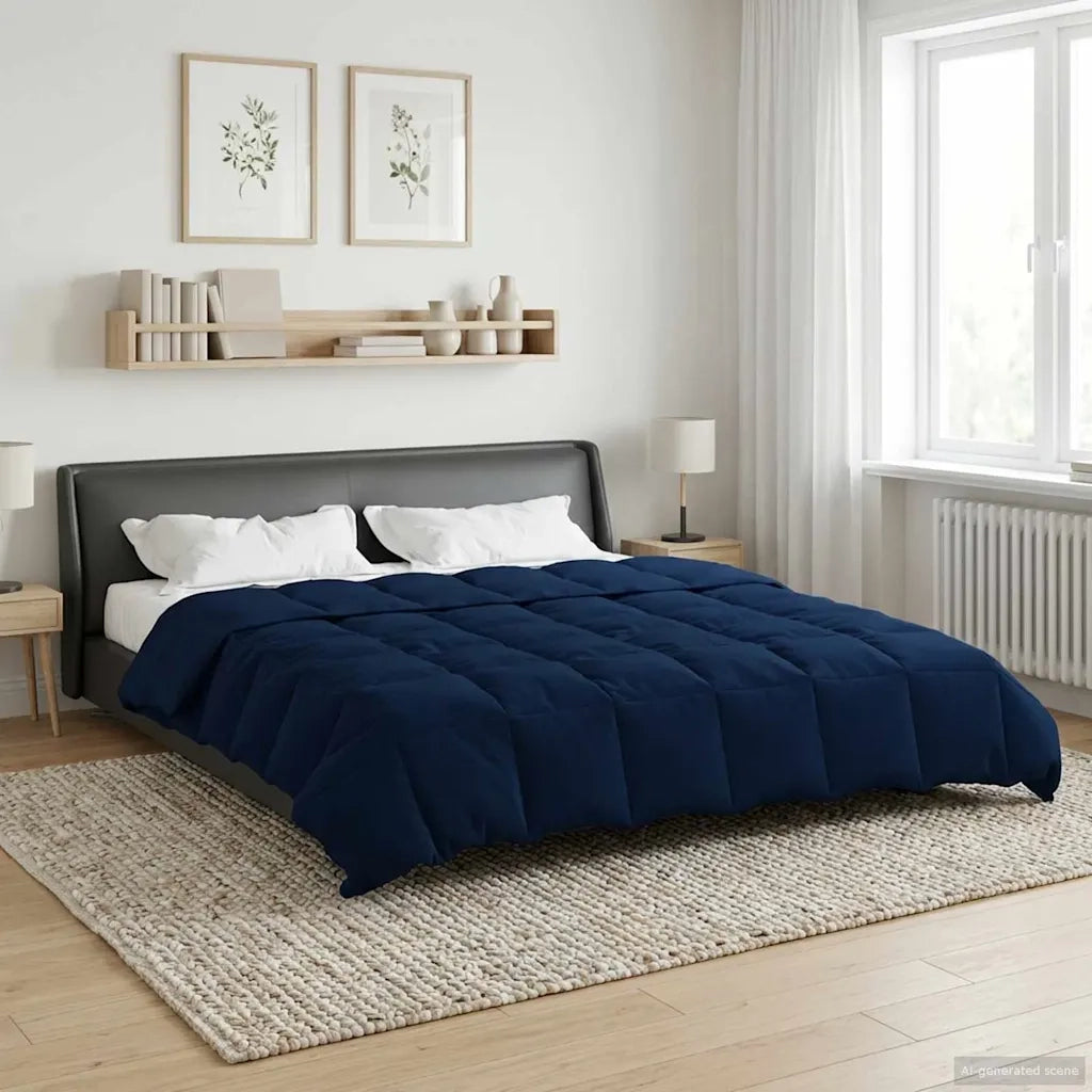 Piumone | Duvet Completo Annuale Blu Scuro 240 x 260 cm Microfibra
