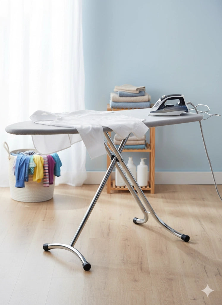 Asse da Stiro Salvaspazio Relax Plus 123x39 cm Gambe Triple Altezza Regolabile in Acciaio