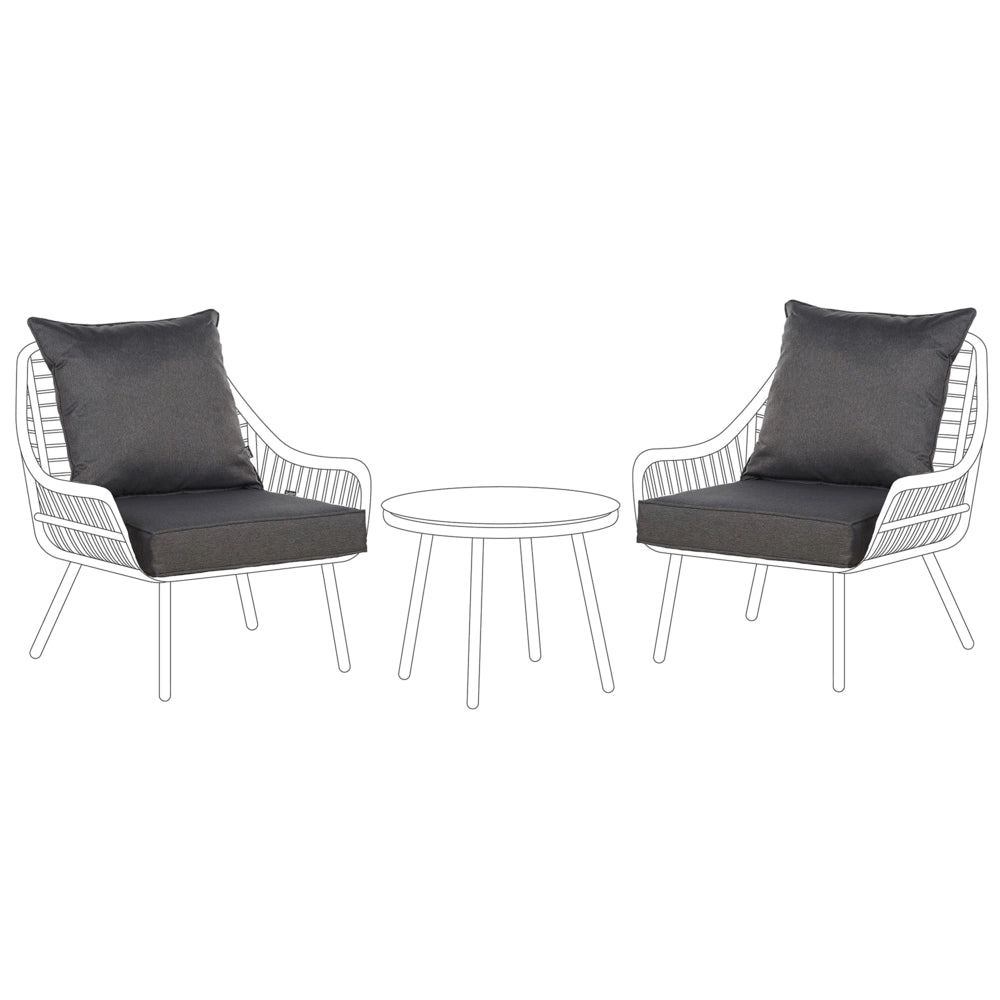 Set di copricuscini per esterni per seduta e schienale grigio scuro UV resistente stile minimalista
