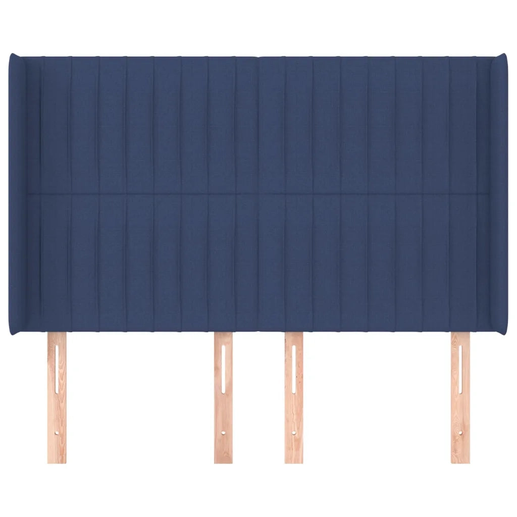 Testiera ad Orecchio-Testata con Orecchie Blu 147x16x118/128 cm in Tessuto 351621