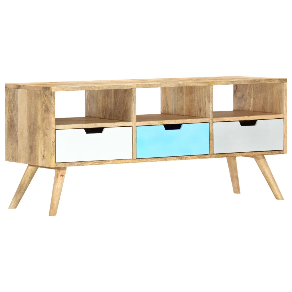 Mobile Porta TV 110x35x48 cm Legno Massello di Mango 286484